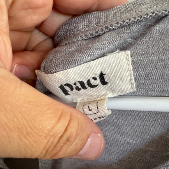 Pact gray organic cotton shirt dress size large - Picture 4 of 7